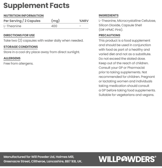 Image Title Willpowders Calm L-Theanine